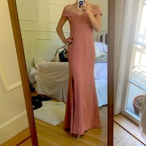 Dusty pink off the shoulder number